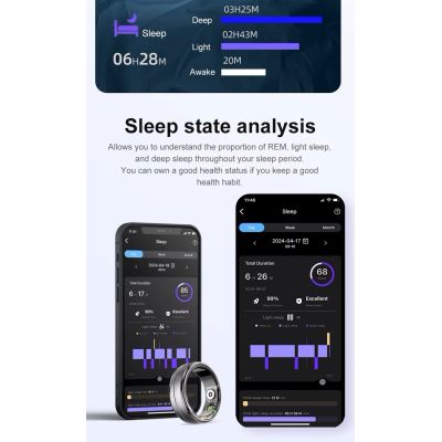 8. Smart Ring RUBICON R6 Gold GRÖSSE-8(US) SMARUB320