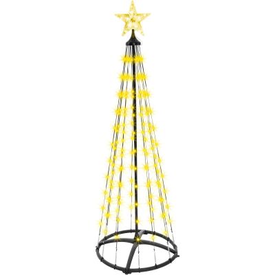 64. DEKORATIVER WEIHNACHTSBAUM 154 LED RGB 150 CM SCHWARZ