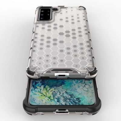 9. Wabenhülle Panzerhülle mit Gelrahmen für Samsung Galaxy S22 + (S22 Plus) blau