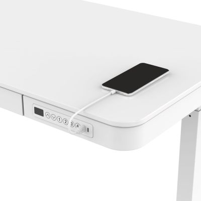 17. ACTIVEJET Schreibtisch mit elektrischer Höhenverstellung, Höhe 120 x 60 cm, ET119S, weiß