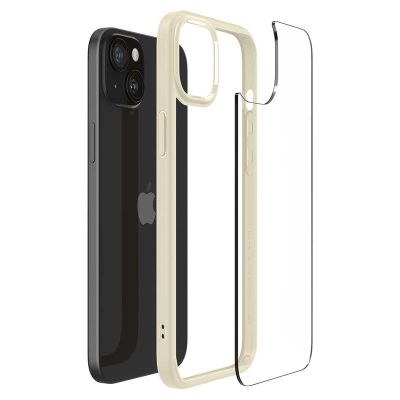 9. Spigen Crystal Hybrid-Hülle für iPhone 15 Plus – transparent und beige