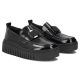 4. Damen-Plateaumokassins aus Leder, Lackleder, schwarz, Filippo DP8269