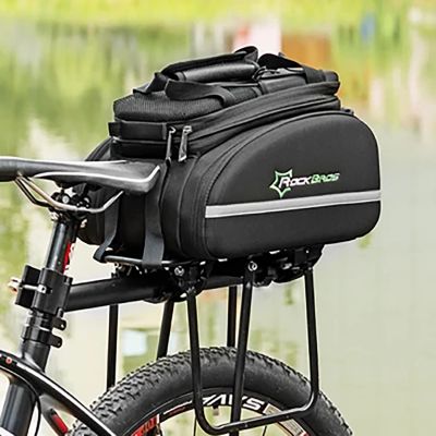 7. Rockbros A6-03BK Fahrradtasche für Kofferraum 35 l mit ausklappbaren Taschen – Schwarz