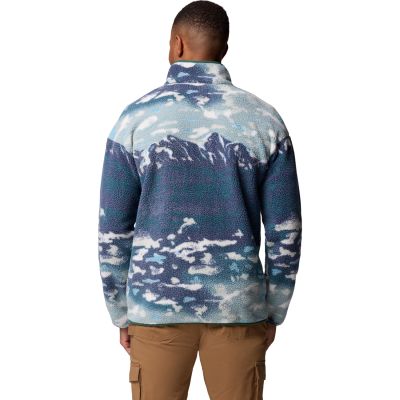 3. Columbia Helvetia II Fleece mit halbem Druckknopf, bedruckt, 2098461461, Blau, L