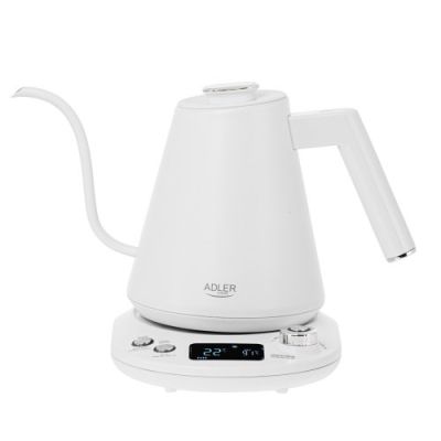 Adler AD 1349 Wasserkocher, weiß, mit langem Ausguss, 1,0 l
