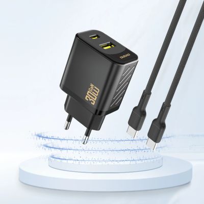 2. Dudao A27TEU PD 30W GaN USB-A USB-C Wandladegerät – Schwarz