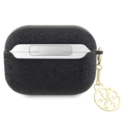 2. Guess GUAP2GLGSHK AirPods Pro 2 Cover schwarz/schwarz Glitter Flake 4G Charm