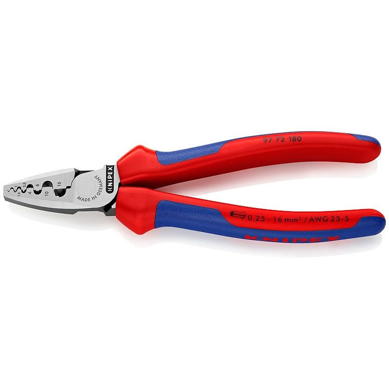 6. Knipex 97 72 180 Kabelcrimpzange Taschenmesser Blau, Rot, Silber