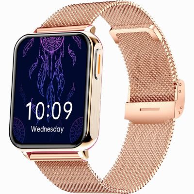 4. Smartwatch Gravity Roségold Burgunderrot 2 Armbänder GT17-6