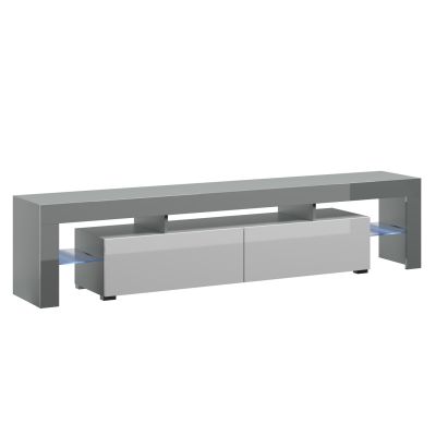 4. TORO 200 TV-Schrank, grau/weiß glänzend