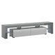 4. TORO 200 TV-Schrank, grau/weiß glänzend