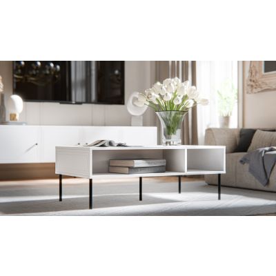 2. PALAZZO BIS Tisch/Bank 110x60x40 weiß matt