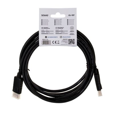5. SAVIO CL-137 Kabel (DisplayPort M - DisplayPort M; 3 m; schwarz)
