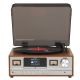 8. Denver MRD-52 Retro-Stereoanlage mit Plattenspieler aus hellem Holz