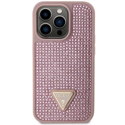 3. Guess GUHCP14LHDGTPP iPhone 14 Pro 6,1" rosa/rosa Hardcase Strass Dreieck