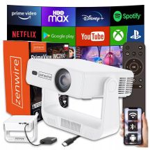 Mini-Tragbarer Projektor Android 14 WiFi 360 Full HD 4K für Smartphones Zenwire IMC260