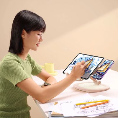 11. Baseus Seashell Series verstellbarer Tablet-/Telefonständer – Pink