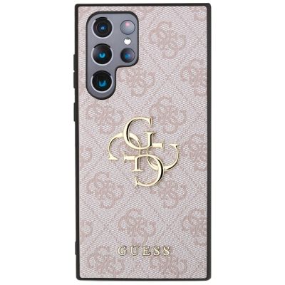 3. Guess 4G Big Metal Logo Hülle für Samsung Galaxy S24 Ultra - Pink