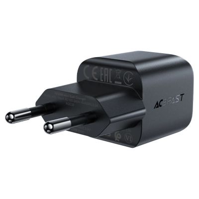 4. Acefast A73 Mini PD 20W GaN USB-C Wandladegerät – Schwarz