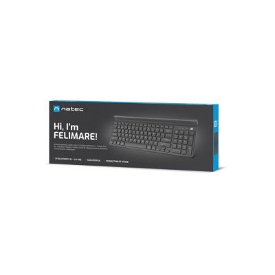 4. NATEC Drahtlose Tastatur FELIMARE US SLIM Bluetooth + 2,4 GHz Tablet-/Smartphone-Halterung NKL-1973