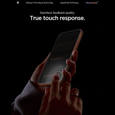 16. Spigen Glas.tR EZ Fit Privacy Tempered Glass für iPhone 16 Pro Max / 17 Pro Max - 2 Stk.