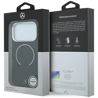 8. Mercedes Doppelschicht-MagSafe-Hülle mit ikonischem Logo für iPhone 18 Pro Max / 17 Pro Max – Schwarz