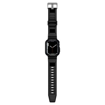 6. Spigen Rugged Armor Pro Hülle mit Armband für Apple Watch 4/5/6/7/8/SE (44/45 mm) – Schwarz