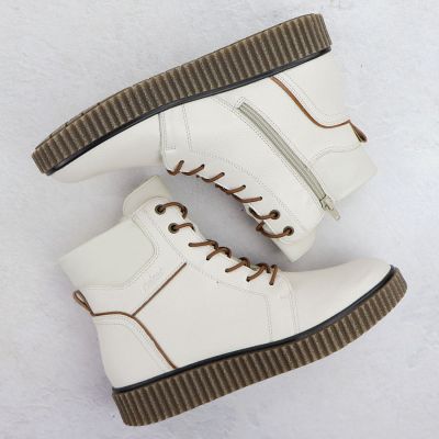4. Beige Damen-Lederstiefeletten Rieker Y4303-80