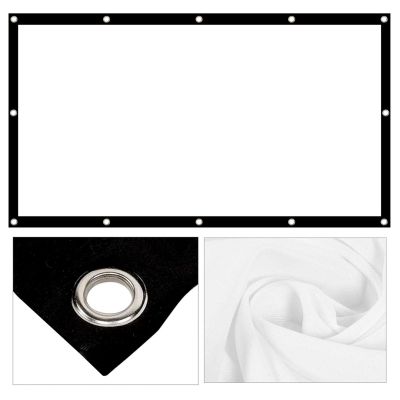 3. MACLEAN Projektionsleinwand, 84", 177 x 99 cm, 25 mm Rand, 16:9, Spannhaken MC-980