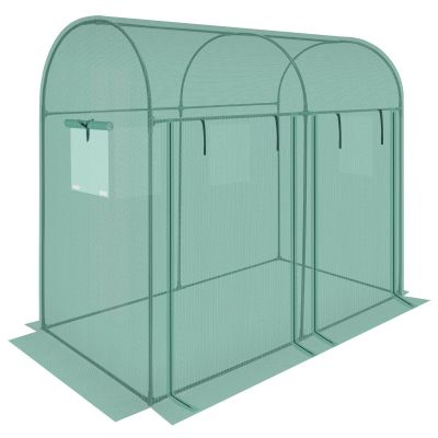 37. Gewächshaus-Gartentunnel mit zwei Eingängen für Tomaten und Gurken, 200 x 100 x 180 cm, grün