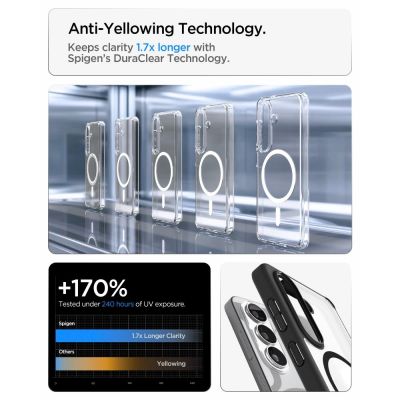 6. Spigen Ultra Hybrid Mag MagSafe Hülle für Samsung Galaxy S26+ - Transparent Schwarz