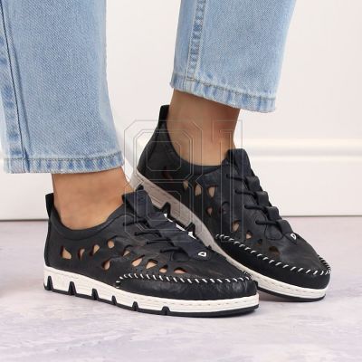25. Rieker W RKR652 marineblaue durchbrochene Lederschuhe
