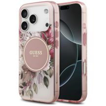 Guess IML Flower & Tonal Circle MagSafe Hülle für iPhone 18 Pro / 17 Pro – Rosa