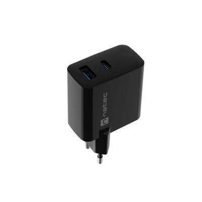 4. NATEC Ladegerät Ribera GAN 1x USB-A + 1x USB-C 45W Schwarz NUC-2143