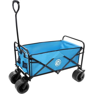 12. Deluxe Faltbarer Reise- und Strandbuggy 66x48x90cm mit Griff, Blau