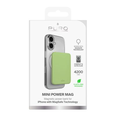 2. Puro 4200mAh Ultradünne MagSafe USB-C-kompatible Powerbank – Grün
