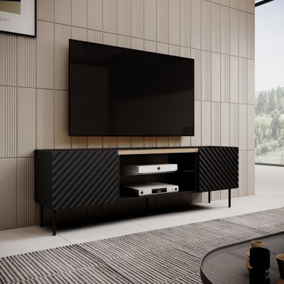 4. TV-Schrank EF ONDA 180x40x39-58 schwarz (stehend oder hängend)
