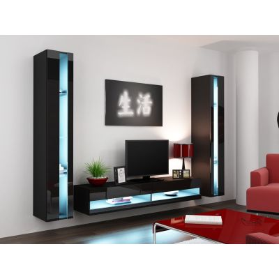 2. VIGO NEU 180/40/30 Bücherregal schwarz/glänzend schwarz
