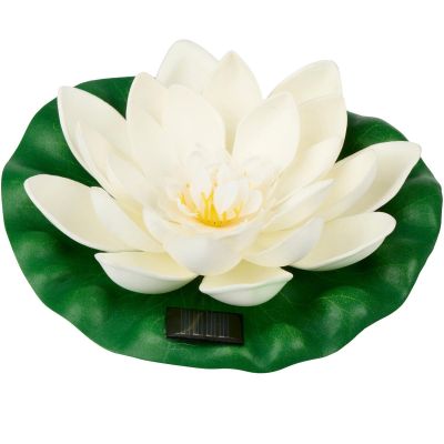 2. Solarlampe Wasserlilie 18 cm Weiß