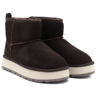 4. Damen-Ankle-Boots aus Leder mit Plateau, braun, Big Star UU274693