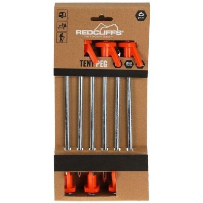 6. Zeltnägel 21 cm Set 6 Stück Metall Kunststoff Redcliffs