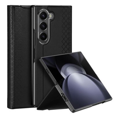 2. Dux Ducis Brill Ledertasche für Samsung Galaxy Z Fold 6 mit Klappe und Kartenfach – Schwarz
