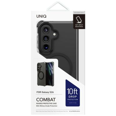 3. Uniq Combat Schutzhülle für Samsung Galaxy S26 mit Magclick-Ladefunktion – Schwarz