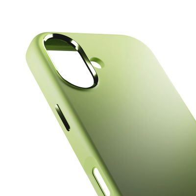 6. Puro Icon Mag Pro Flüssigsilikonhülle für iPhone 17, MagSafe-kompatibel, mit Kameraschutz und Aluminiumknöpfen – Grün