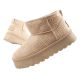 Lee Cooper Damen Winter Schneestiefel Modische Fell gefütterte Stiefeletten Beige