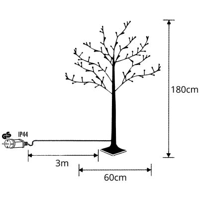6. DEKORATIVER BAUM 240 LED 180 CM BLACK LUCA
