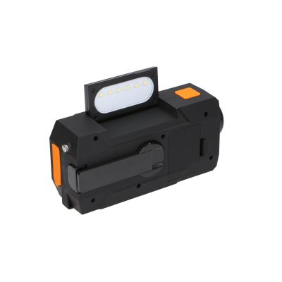 18. Extralink Solar-Notfallradio mit Kurbeldynamo-Powerbank (4000 mAh) und SOS-Taschenlampe SR-4000, tragbar, analog, Schwarz/Orange