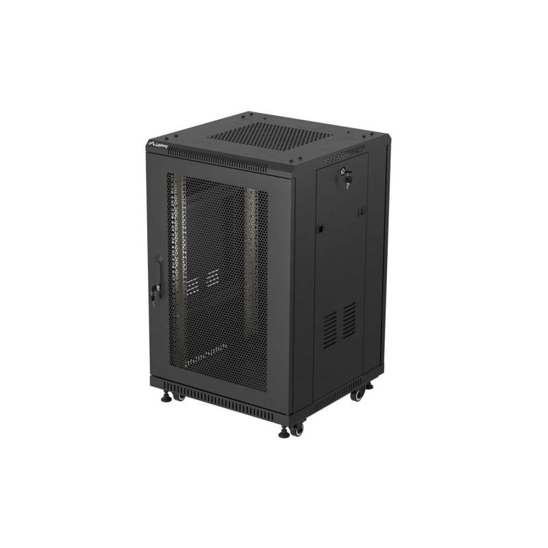 14. LANBERG Standschrank 18 HE 600 x 600 mm Schwarz