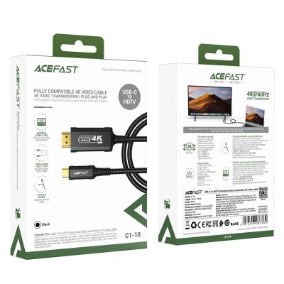 7. Acefast C1 USB-C/HDMI-Videokabel 4K 60 Hz HDR 1,8 m – Schwarz