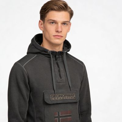 7. Geographical Norway Gymclass EO Tiedye Badge Sweatshirt M WU8270H-GNO-BLACK